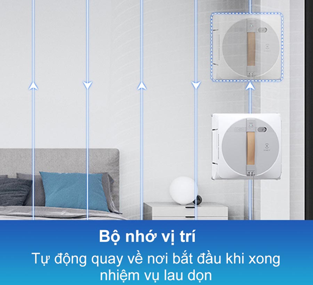 Tự động về vị trí đầu của robot lau kính